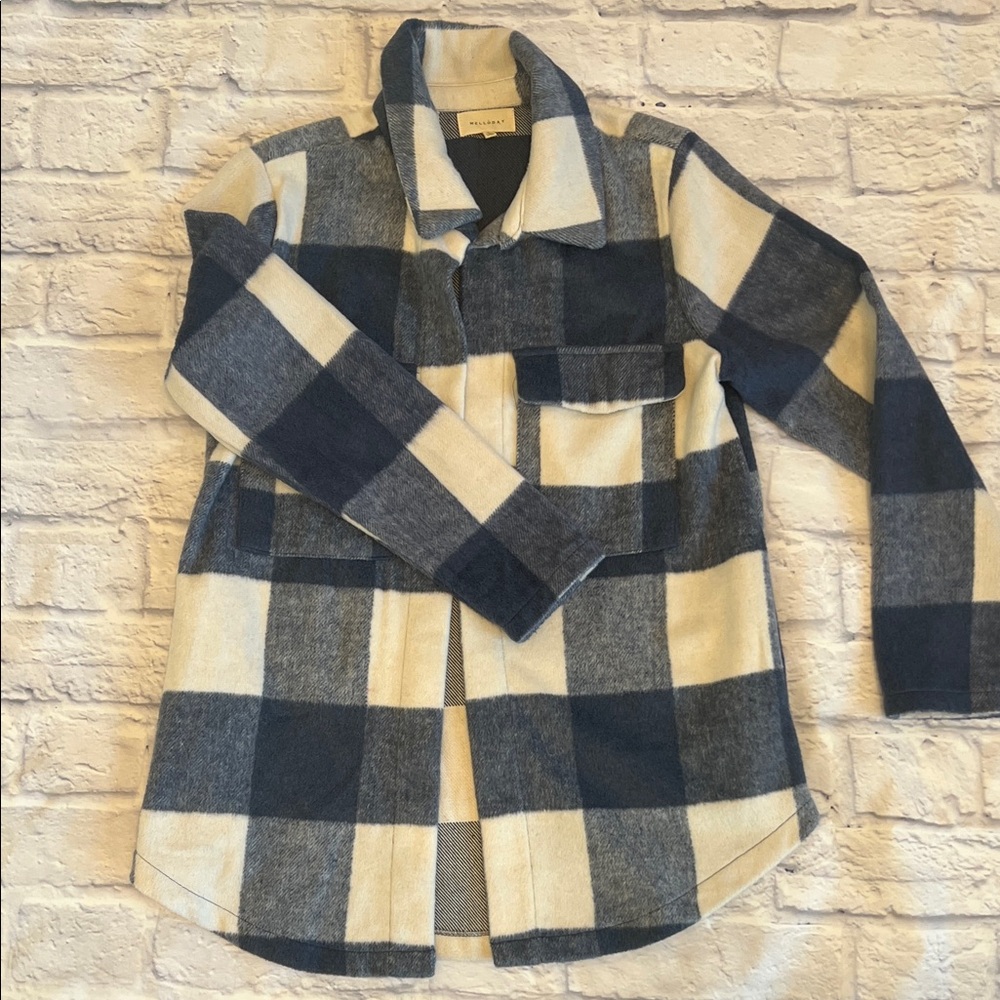 Plaid Blue and Cream shacket